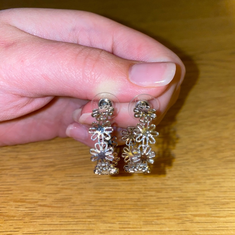Boutique Hoop Flower Earrings